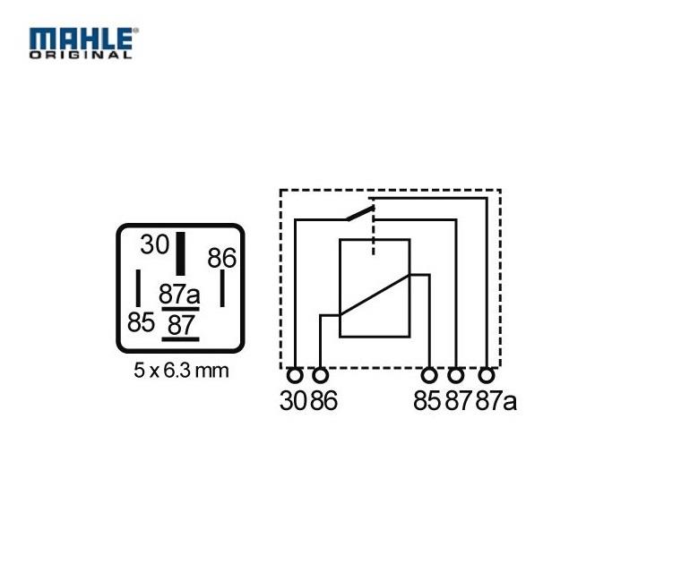 MAHLE 12V RÖLE 5 UÇLU 40 A (ÇİFT PLATİN) (30-85-86-87-87a)
