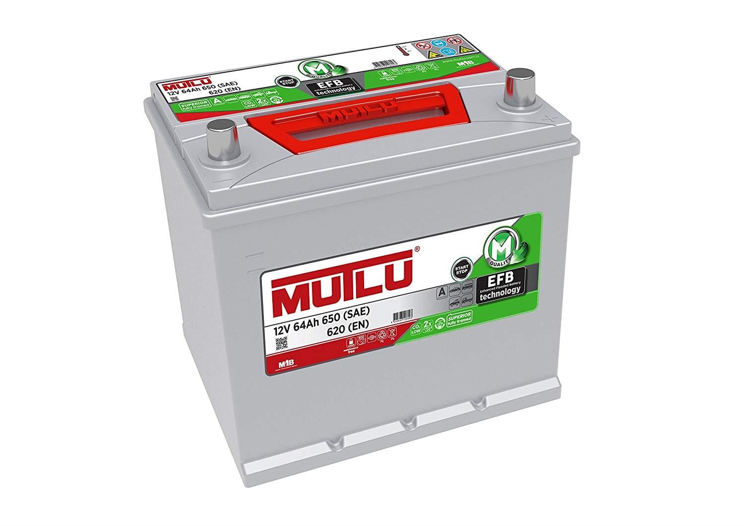 MUTLU 12V 64 AH AKÜ EFB 650 A (EN) (START-STOP) (232*173*204/225) (YÜKSEK DÜZ)