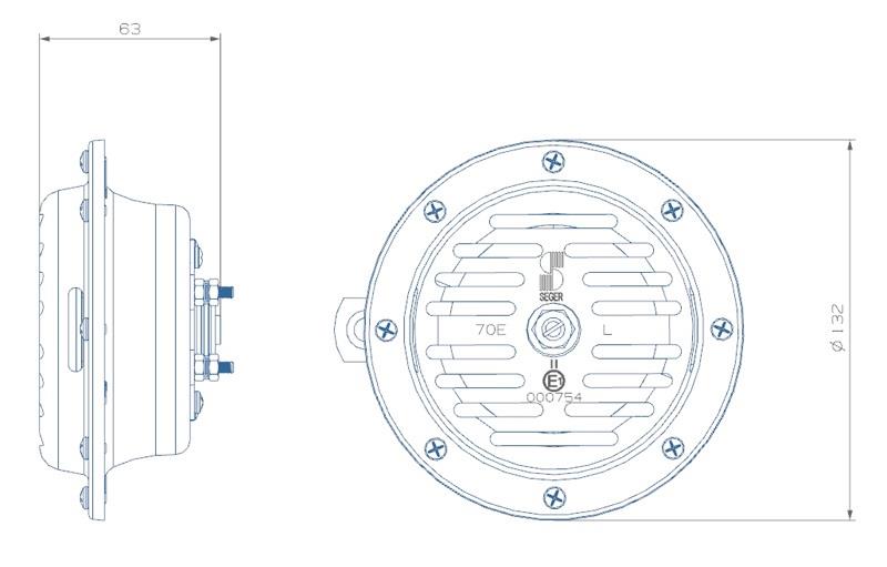 SEGER 24V DİDİT KORNA 320/390 HZ SÜPERSONIC SÜPERTON (130 MM) (TAKIM)