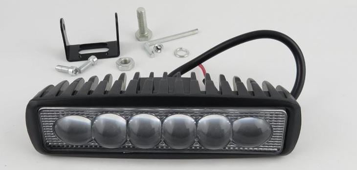 12V-24V ÇALIŞMA LAMBASI/OFF-ROAD İNCE TİP MERCEKLİ (6 X 3W POWER LEDLİ) (157*40 MM)