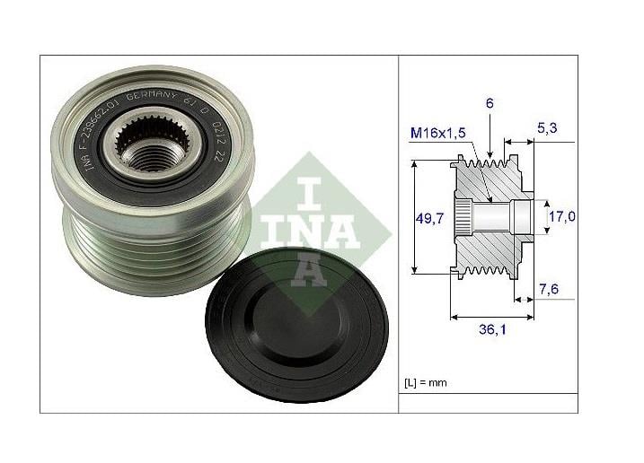 INA ALTERNATÖR KASNAK RULMANLI 6-KANAL MERCEDES SPRINTER-SSANGYONG