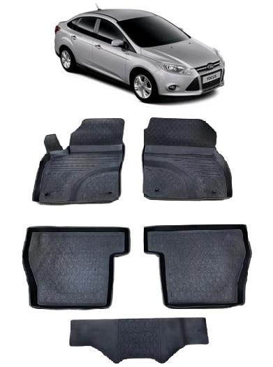 4D ARAÇ PASPASI (SİYAH) (4 PARÇA) (KAUÇUK 1.KALİTE) FORD FOCUS III 2012-2018