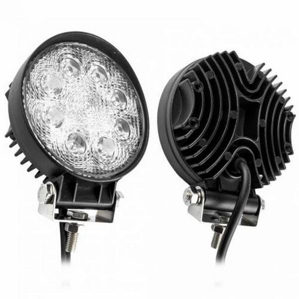 10V-30V ÇALIŞMA LAMBASI YUVARLAK (9 X 3W POWER LEDLİ) (115 MM)