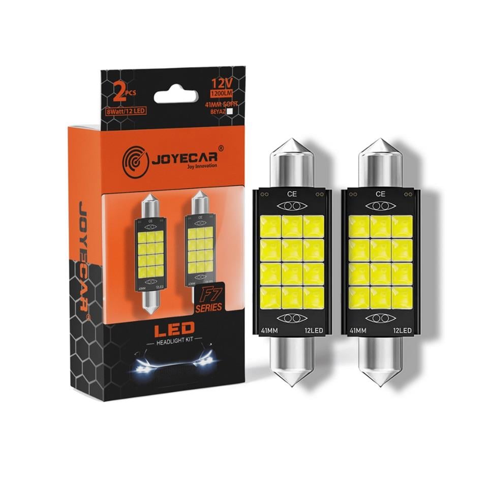 JOYECAR 12V SOFİT AMPUL 12 LEDLİ BEYAZ (41 MM) (2 AD)
