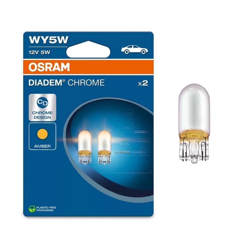 OSRAM 12V DİPSİZ AMPUL T10 5W SARI (DİADEM KROM) (2 AD)