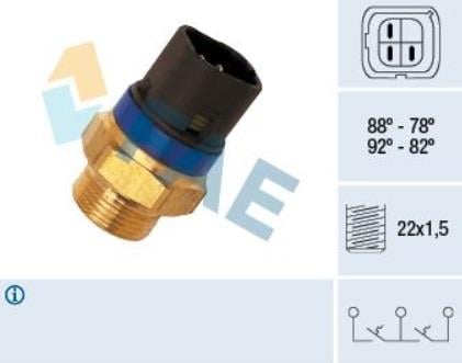 FAE FAN MÜŞÜRÜ (88/78°C-92/82°C) (SİYAH SOKET 3 FİŞ) OPEL-RENAULT
