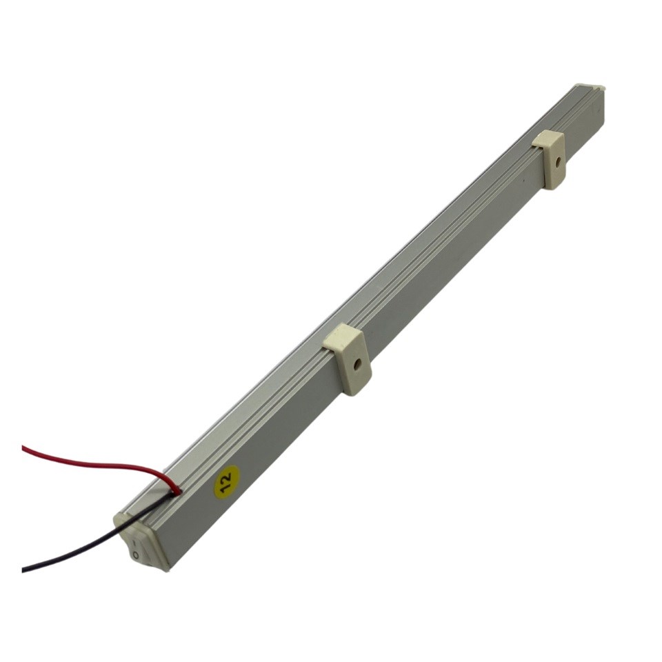 12V FLORESAN TAVAN LAMBASI LEDLİ ANAHTARLI SARI (ŞEFFAF CAM) (30 CM)