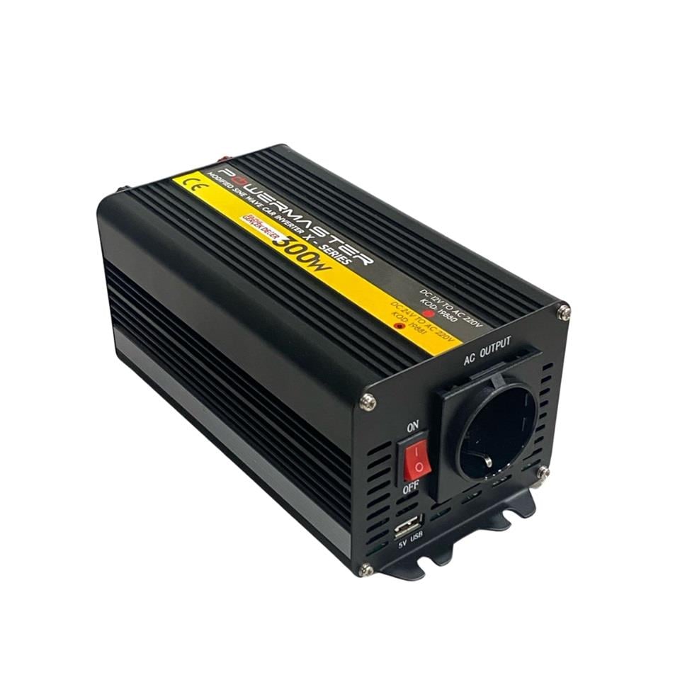 24V DC > 220V AC İNVERTER 300W (MODİFİYE) (USB ÇIKIŞLI) (MAŞALI)