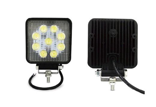 12V-24V ÇALIŞMA LAMBASI KARE (9 X 3W POWER LEDLİ) (105*105 MM)