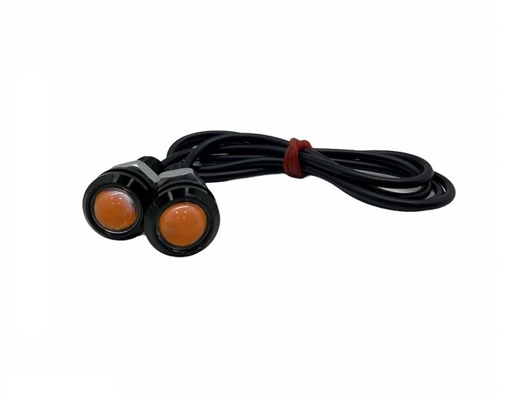 12V GÜNDÜZ SÜRÜŞ-AYNA ALTI LED SARI (MERCEKLİ) (9/22 MM) (2 AD)