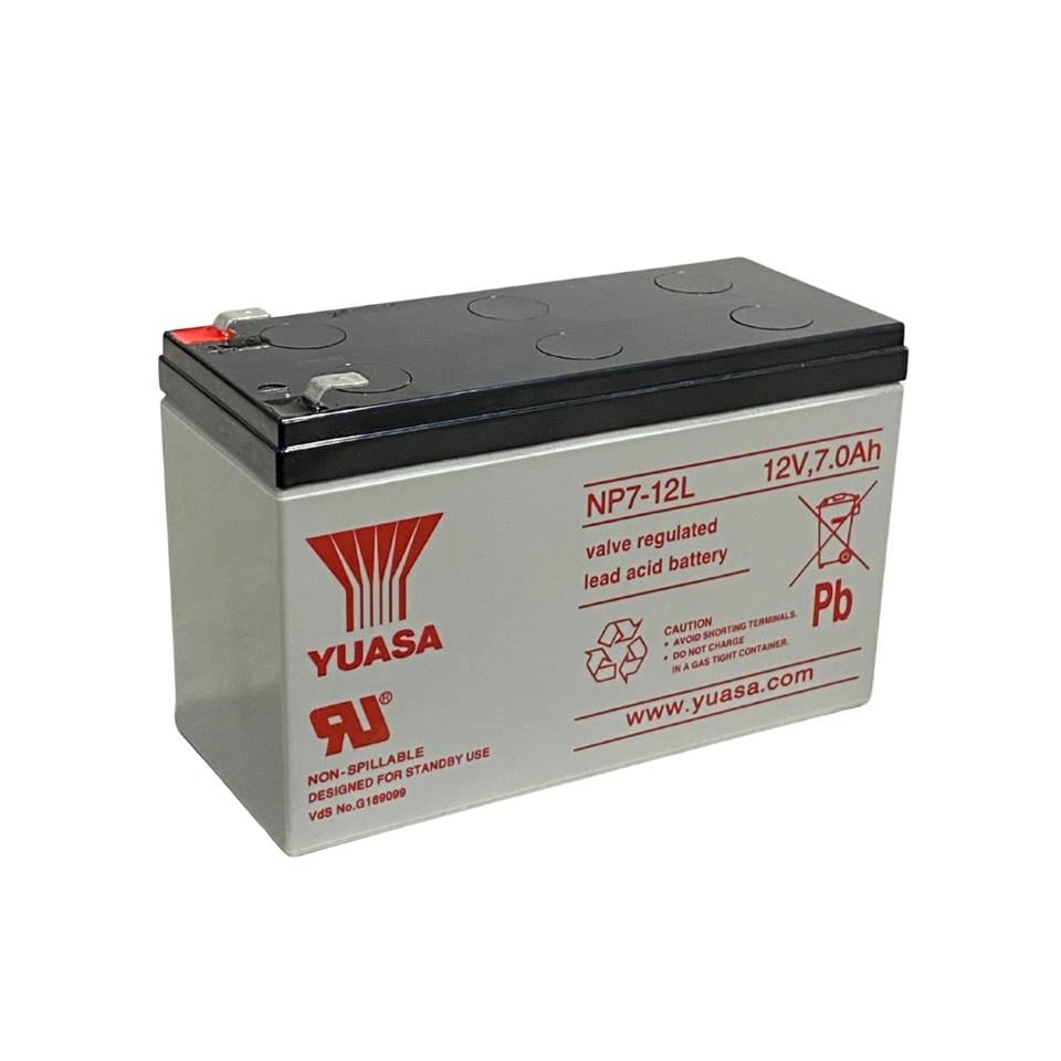 YUASA 12V 7 AH AKÜ KURU TİP (BÜYÜK FİŞLİ) (151*65*97.5) (2.65 KG) (NP7-12L)