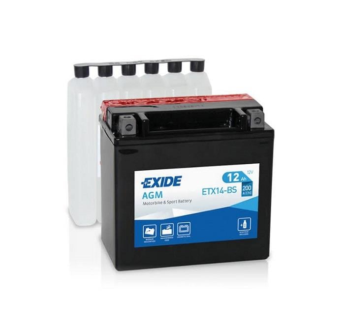 EXIDE 12V 12 AH MOTOSİKLET AKÜSÜ AGM 200 A (150*87*145) (YTX14-BS) (TERS)