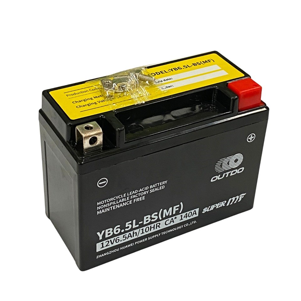 OUTDO 12V 6.5 AH MOTOSİKLET AKÜSÜ AGM TECH 140 A (EN) (138*65*100 MM) (12N6.5L-BS) (YB65.5L-BS-MF)