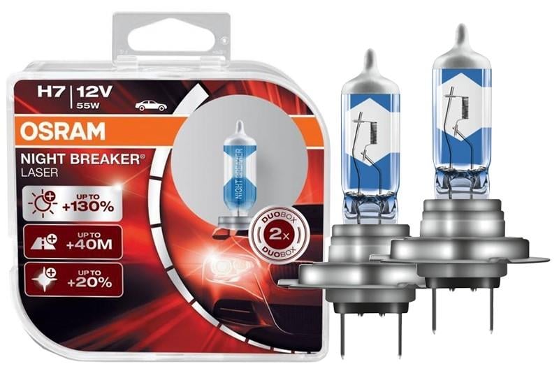 OSRAM 12V H7 AMPUL 55W +%130 FAZLA IŞIK NIGHT BREAKER LASER (2 AD)