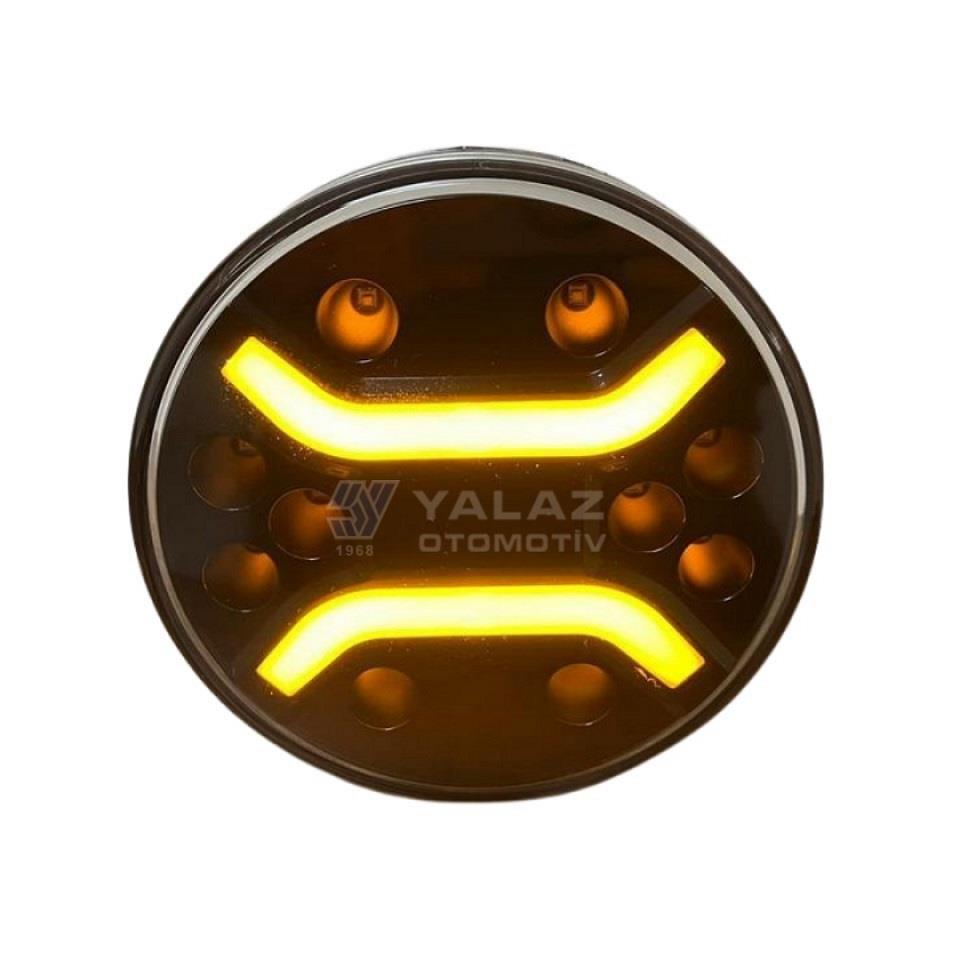 12V-24V LED LAMBA OFF-ROAD (LEDLİ) SARI-BEYAZ (YUVARLAK) (182*69 MM) (SİYAH) 