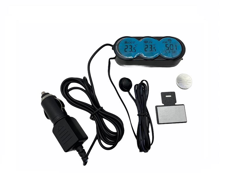 12V-24V TERMOMETRE İÇ DIŞ+ALARM+ZAMAN SAATİ VOLTMETRE ÇAKMAK FİŞLİ