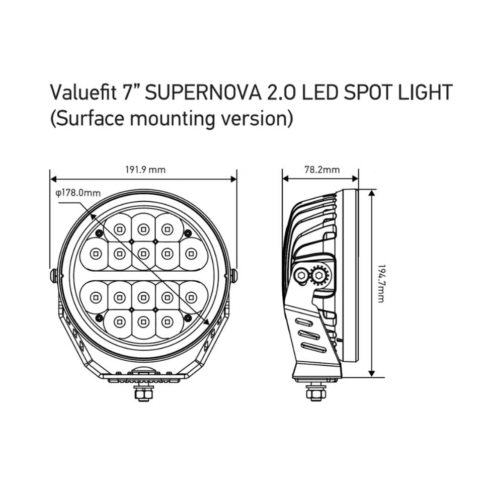 HELLA 12V-24V LED LAMBA OFF-ROAD SUPERNOVA(14 LEDLİ) 9600 LÜMEN (GÜNDÜZ SÜRÜŞLÜ) (YUVARLAK) (178 MM)