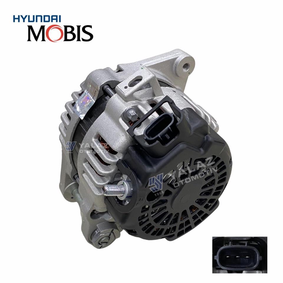 MOBIS 12V ALTERNATÖR DİNAMO DELCO TİPİ 90A (SOKETLİ 3 FİŞ) (C-L-FR) HYUNDAI ACCENT BLUE-KIA CEED/RIO