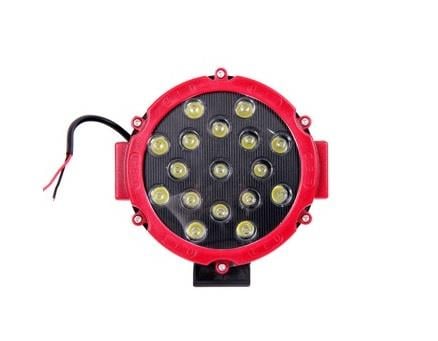 12V-36V LED LAMBA OFF-ROAD 51W (17 X 3W) (YUVARLAK) (155*155 MM) (KIRMIZI)