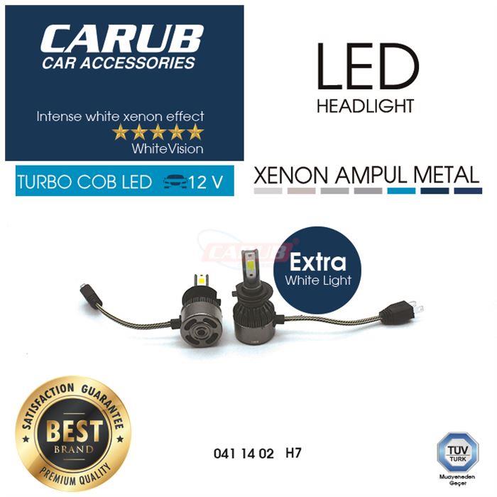 8V-48V H7 COB LED XENON FAR AMPUL SETİ  6000K 3800 LÜMEN (EXTRA BEYAZ)