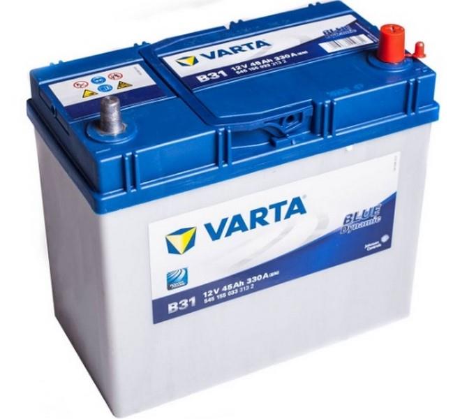 VARTA 12V 45 AH AKÜ BLUE DYNAMIC CCA 330 A  (EN) (238*129*227) (DAR İNCE KUTUP DÜZ)