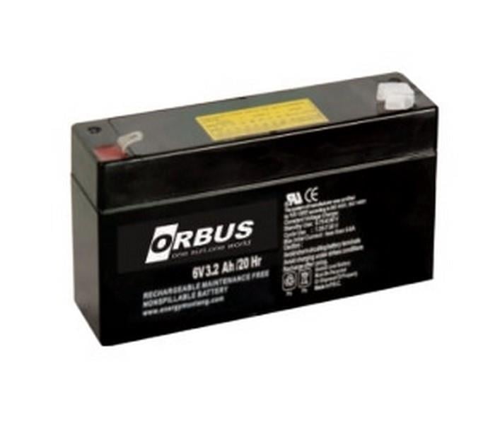 ORBUS 6V 3.2 AH AKÜ KURU TİP 20 HR (KISA) (124*34*60) (0,6 KG) TSE'Lİ