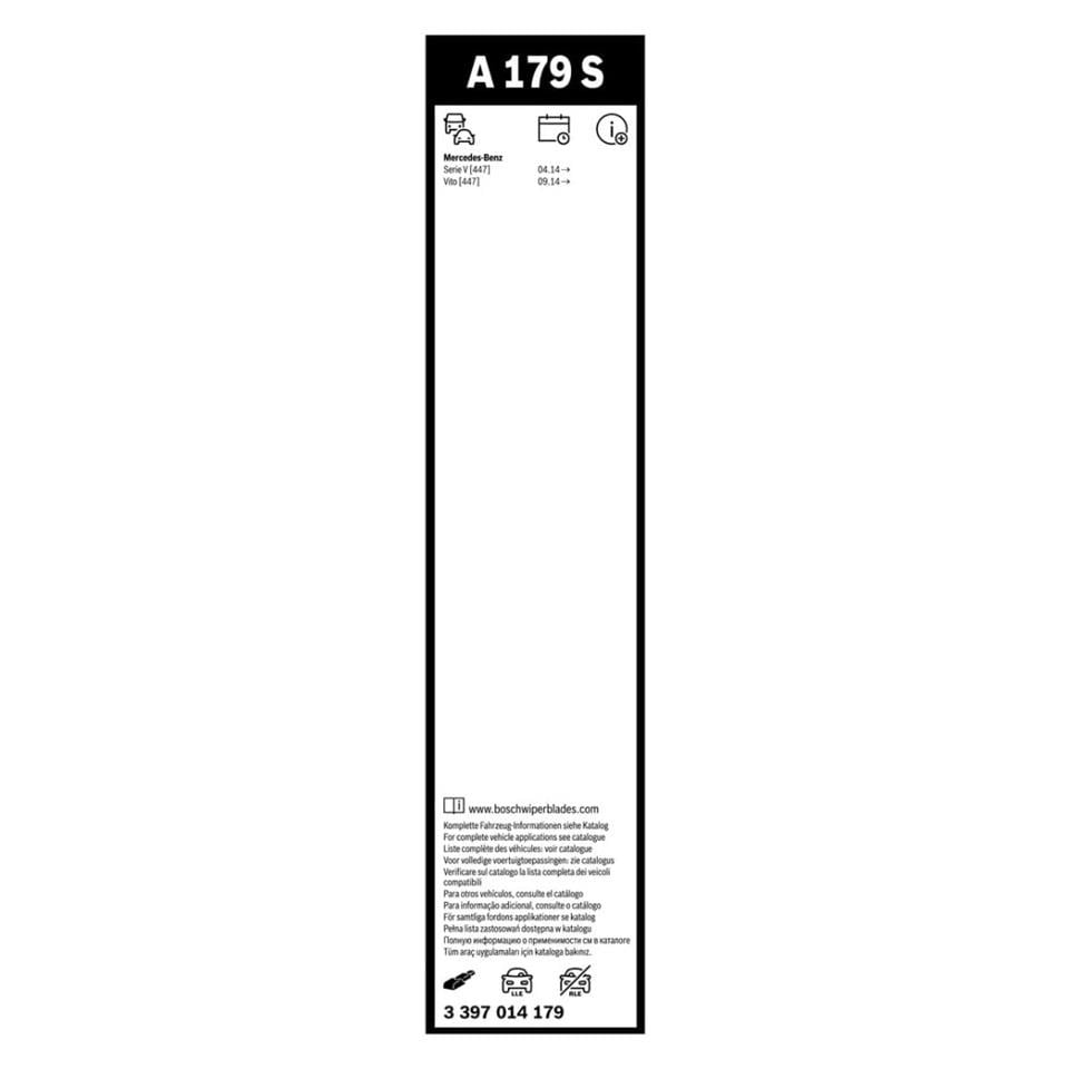 BOSCH SİLECEK SÜPÜRGESİ 700/450 MM AEROTWIN (A179S) (ÖZEL APARAT) MERCEDES V-CLASS/VITO 2014 >