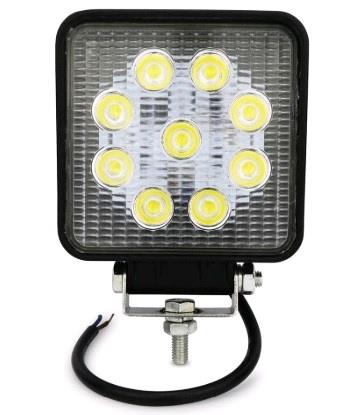 12V-24V ÇALIŞMA LAMBASI KARE (9 X 3W POWER LEDLİ) (106*106 MM)