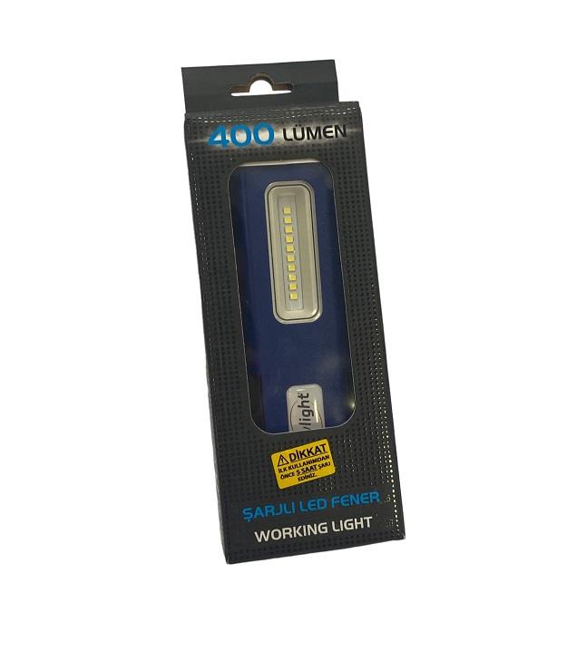 3.7V EL FENERİ ÇALIŞMA LAMBASI LEDLİ MIKNATISLI ASKILI ŞARJLI (FONKSİYONLU 120/200/400 LÜMEN)