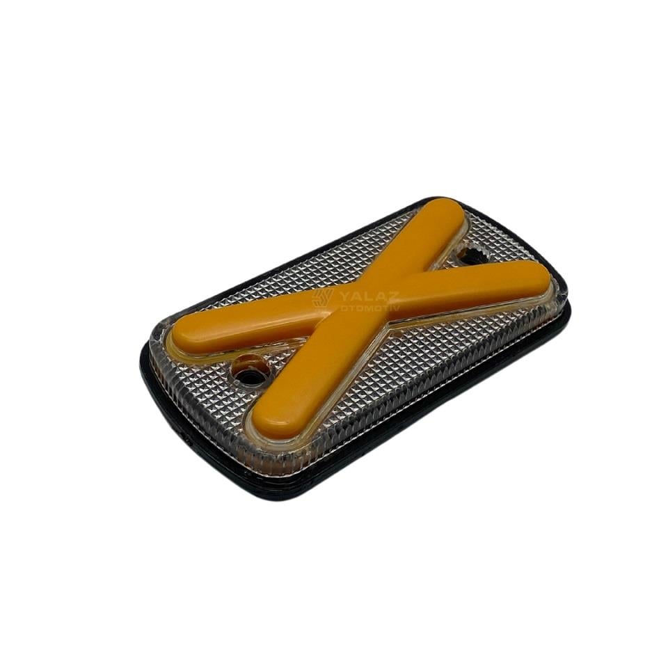 12V-24V YAN SİNYAL X LAMBA SİDE MARKER SARI OVAL (NEON LEDLİ) (122*61 MM)