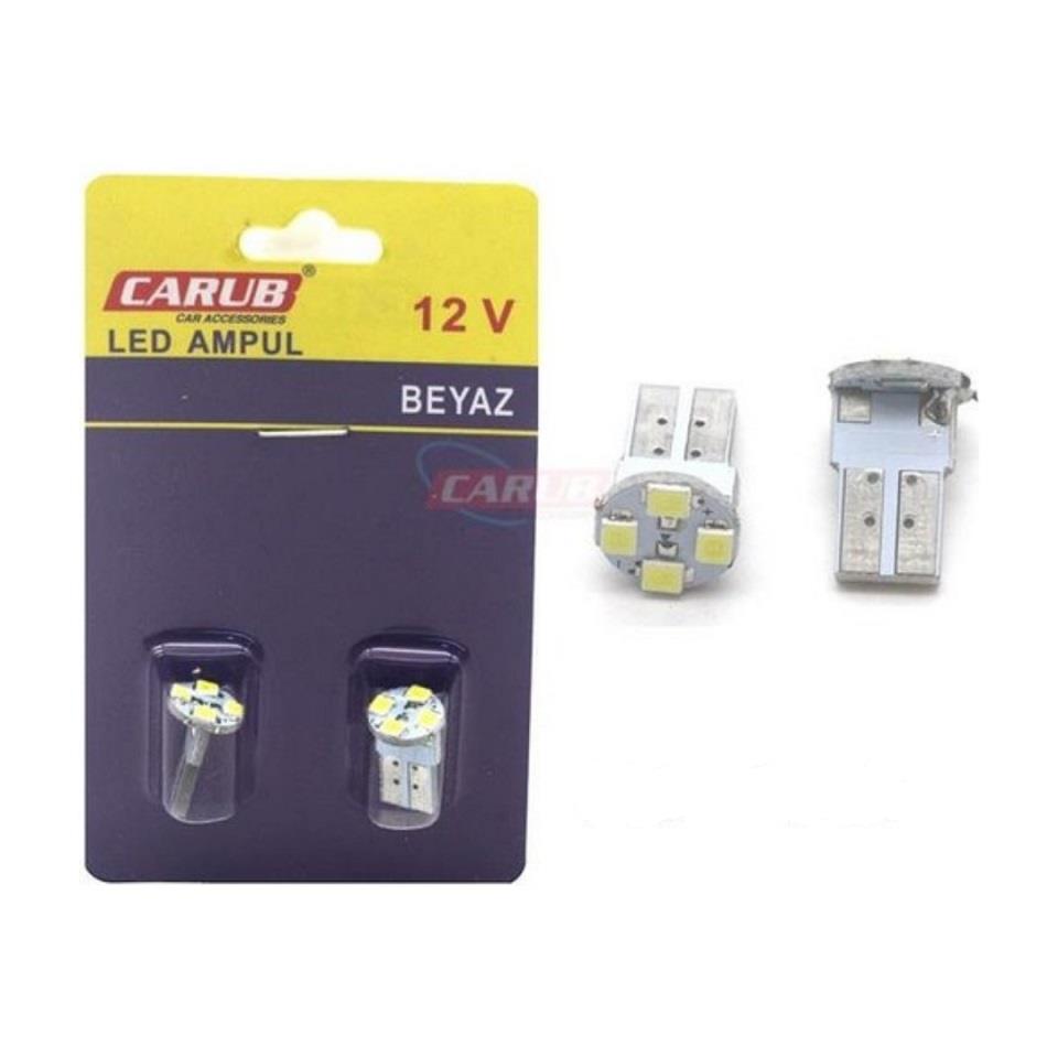 12V DİPSİZ AMPUL T10 (4 LEDLİ) BEYAZ (2 AD)