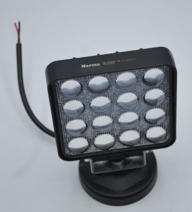 9V-60V ÇALIŞMA LAMBASI KARE (16 X 3W POWER LEDLİ) (107*107 MM) MERCEKLİ