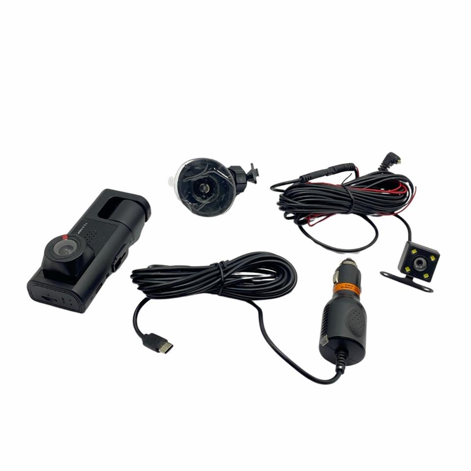 ARAÇ İÇİ YOL KAYIT KAMERASI EKRANLI 1080 HD (ÖN-ARKA KAMERALI/GECE GÖRÜŞLÜ/İÇ-DIŞ) (32 GB) Wİ-Fİ