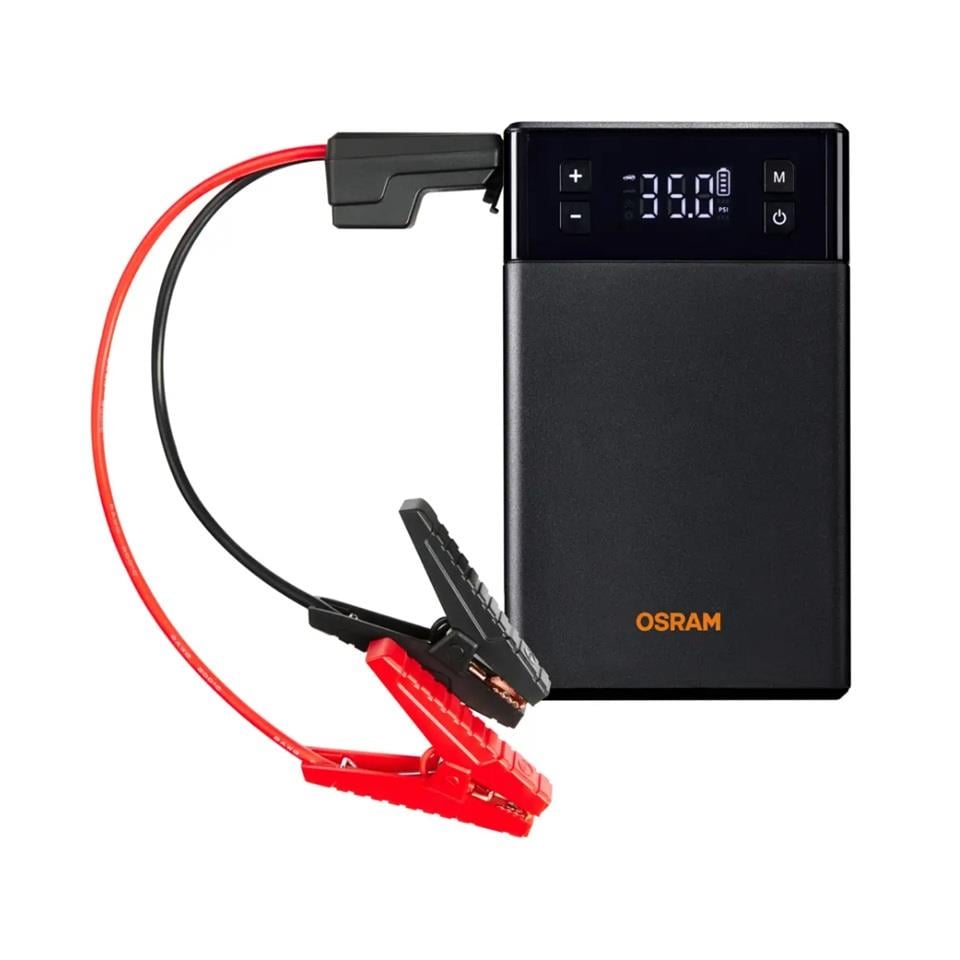 OSRAM 12V AKÜ TAKVİYE CİHAZI (BOOSTER) (1000A) HAVA KOMPRESÖRÜ (USB-A 2.4 A POWERBANK) (LED IŞIK)