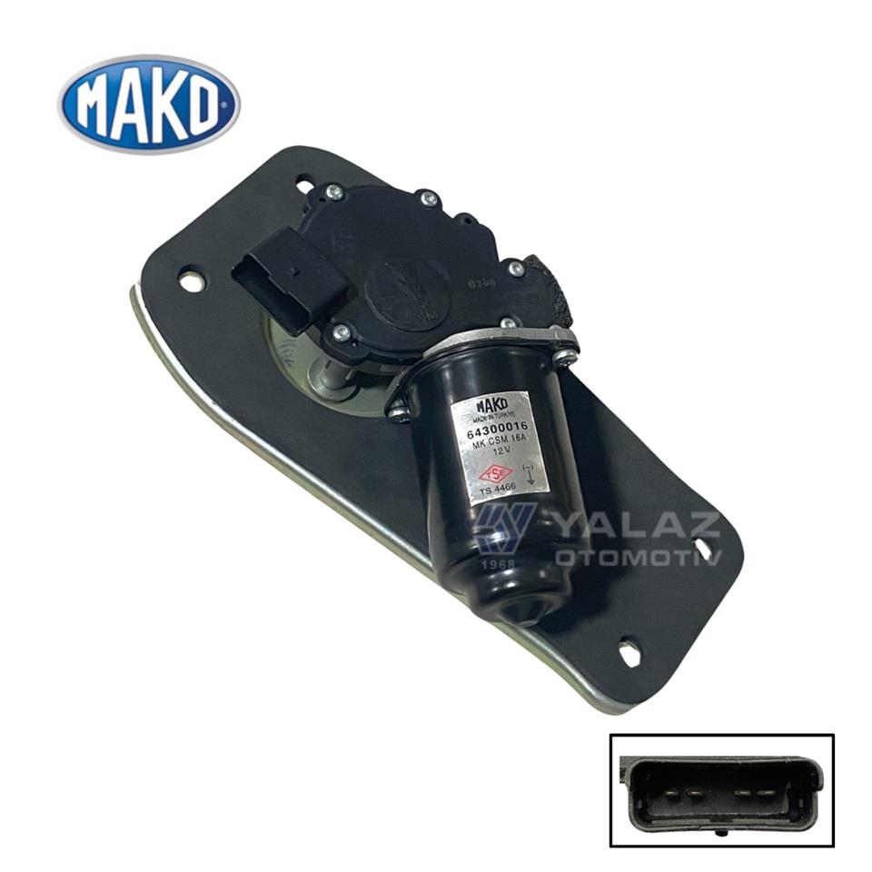MAKO 12V SİLECEK MOTORU (SOKETLİ 4 FİŞ) (SACLI) PEUGEOT PARTNER