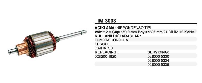 12V MARŞ KOLLEKTÖRÜ TOYOTA COROLLA