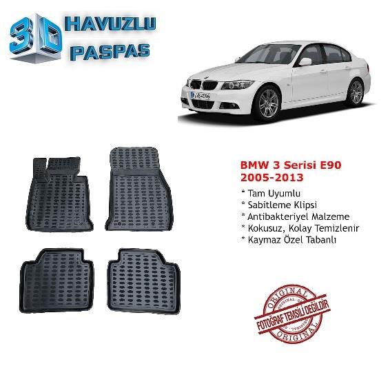 3D ARAÇ PASPASI (SİYAH) (4 PARÇA) BMW E SERİSİ (E90 UYUMLU) 