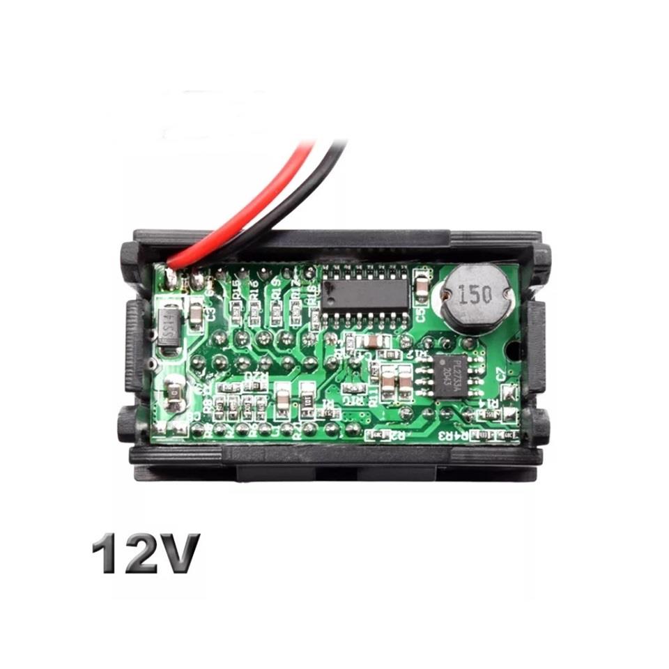 12V DİJİTAL VOLTMETRE (TEK EKRAN) (5V 2A USB X 2) (45*26 MM)