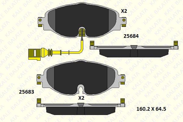 KALE ÖN FREN BALATASI (İKAZLI) AUDI-SEAT-SKODA-VW