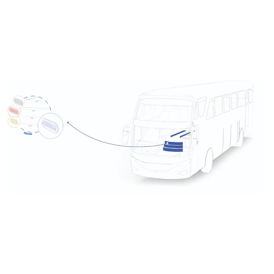 SANEL 12V BASAMAK AYDINLATMA LAMBASI KIRMIZI (6 LEDLİ) (85*30 MM)