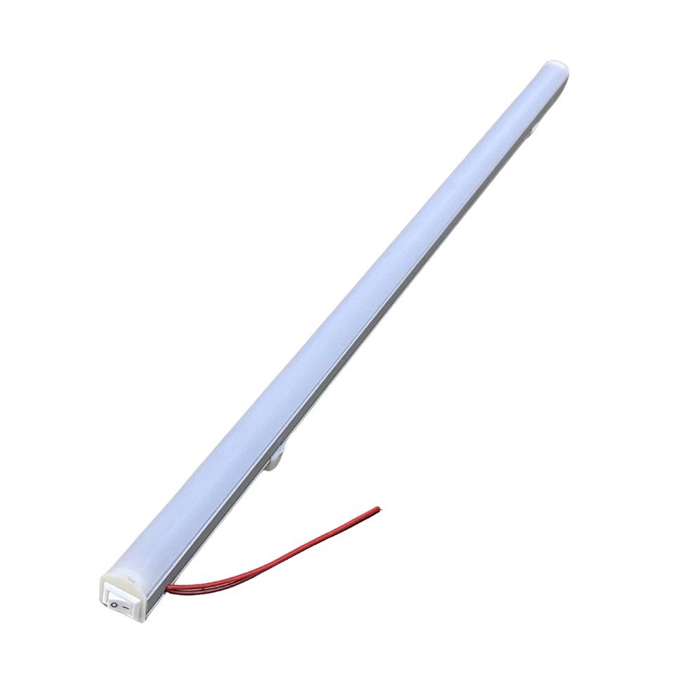12V FLORESAN TAVAN LAMBASI 36 LEDLİ ANAHTARLI (BUZLU CAM) SARI  (50 CM)