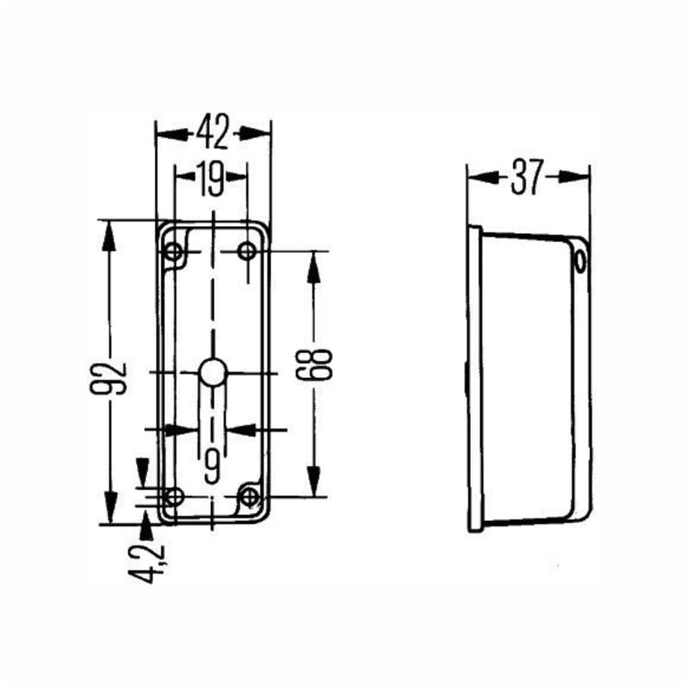 HELLA TIR DORSE YAN SALLAMA LAMBA (KIRMIZI-BEYAZ) (92*42 MM)