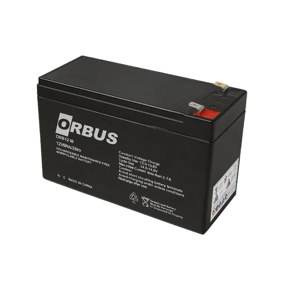 ORBUS 12V 10 AH AKÜ KURU TİP (BÜYÜK FİŞLİ) (150*65*90) (2.60 KG) TSE'Lİ