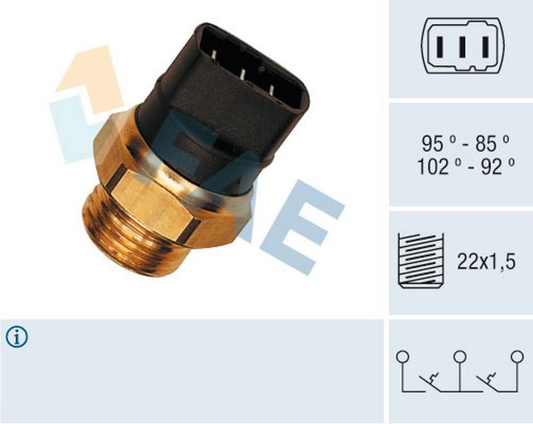 FAE FAN MÜŞÜRÜ 95/85 °C-102/92 °C (SOKETLİ 3 FİŞ) (KLİMALI) AUDI-MERCEDES-PORSCHE-SEAT-VOLVO-VW 