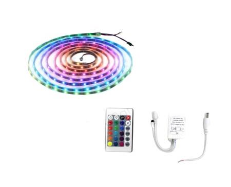 12V ŞERİT LED RGB DIŞ MEKAN (3 ÇİPLİ) (KUMANDALI) (15 RENK)