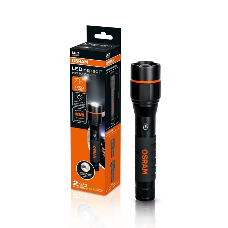 OSRAM EL FENERİ LEDLİ FONKSİYONLU ŞARJLI MIKNATISLI 1200 LÜMEN (190*40 MM)