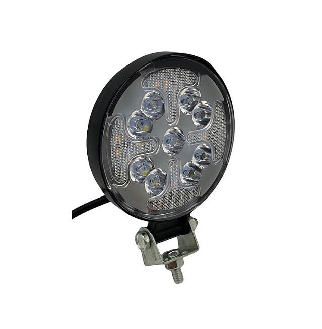 12V-24V LAMBA 9 LEDLİ 18W BEYAZ-SARI (ÇAKARLI) YUVARLAK MOTOSİKLET-UNIVERSAL