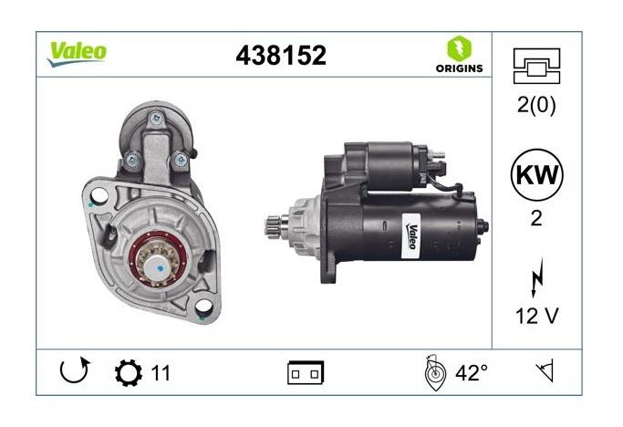 VALEO 12V MARŞ MOTORU 11 DİŞ 2.0 KW TERS AUDI-SKODA-VW TDI