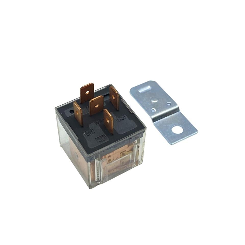 12V RÖLE 5 UÇLU 50/60 A IŞIKLI (ŞEFFAF) (ÇİFT PLATİN) (30-85-86-87-87a)