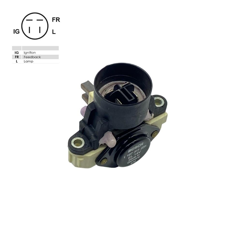 BOSCH 12V KÖMÜRLÜ KONJEKTÖR (4 FİŞ ALTTAN SOKETLİ) (L-R-FR-D) GERMANY HONDA